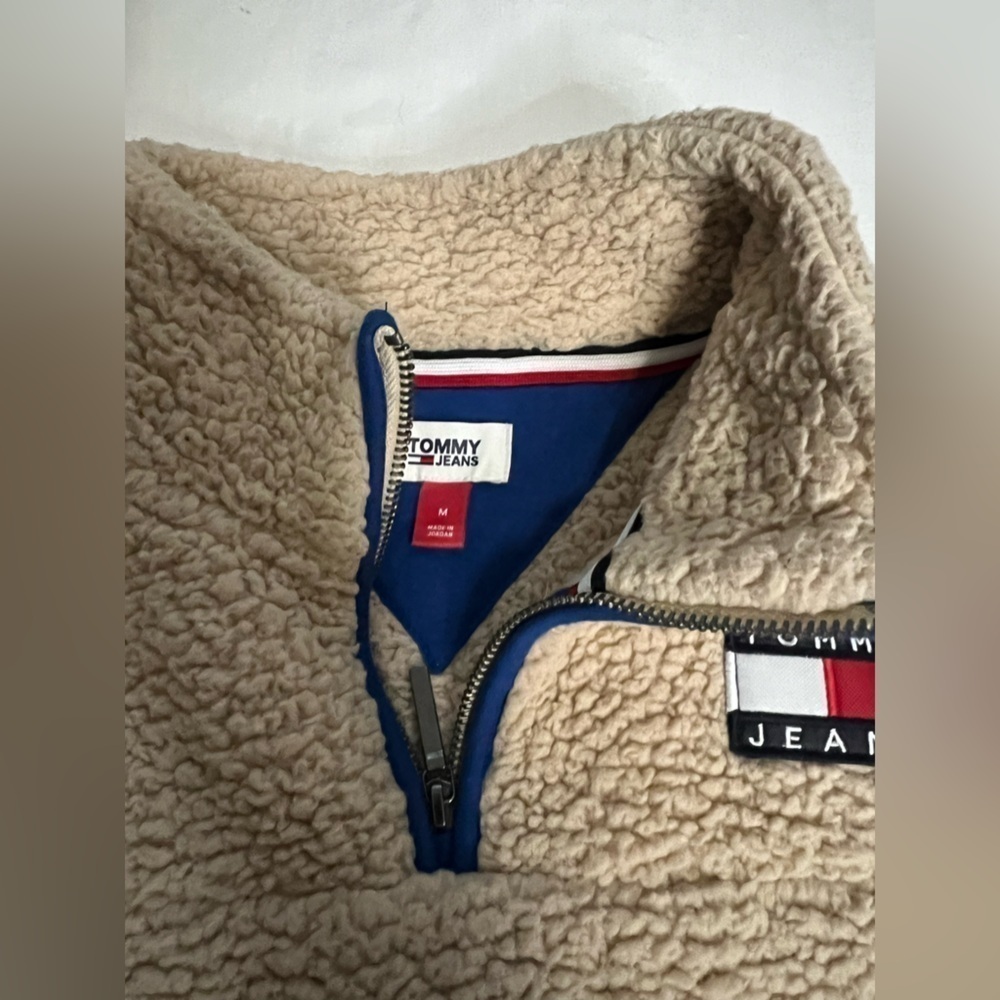 Tommy Hilfiger Jeans 1/4 Zip Fleece Sherpa Women’s Size Medium - Picture 5 of 5